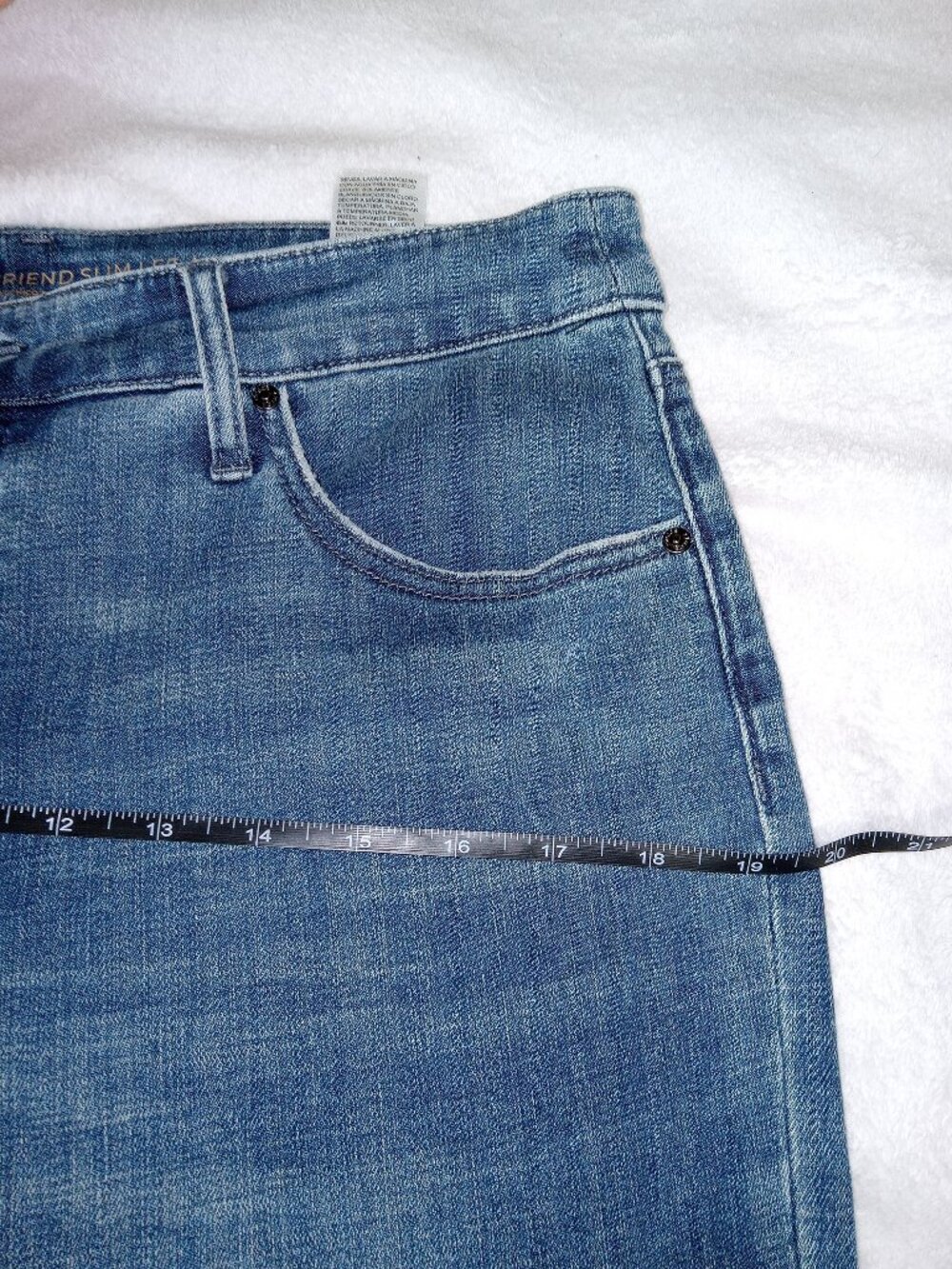 Chico's So Slimming Girlfriend Slim Leg Ankle Jeans Embroidered Patchwork Sz 10 - Picture 11 of 13